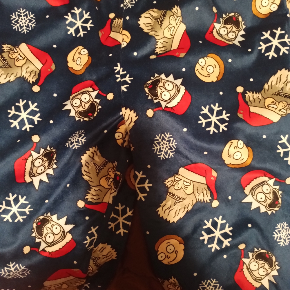 Adult Swim RICK AND Morty Blue Cartoon Character Pajama Pants